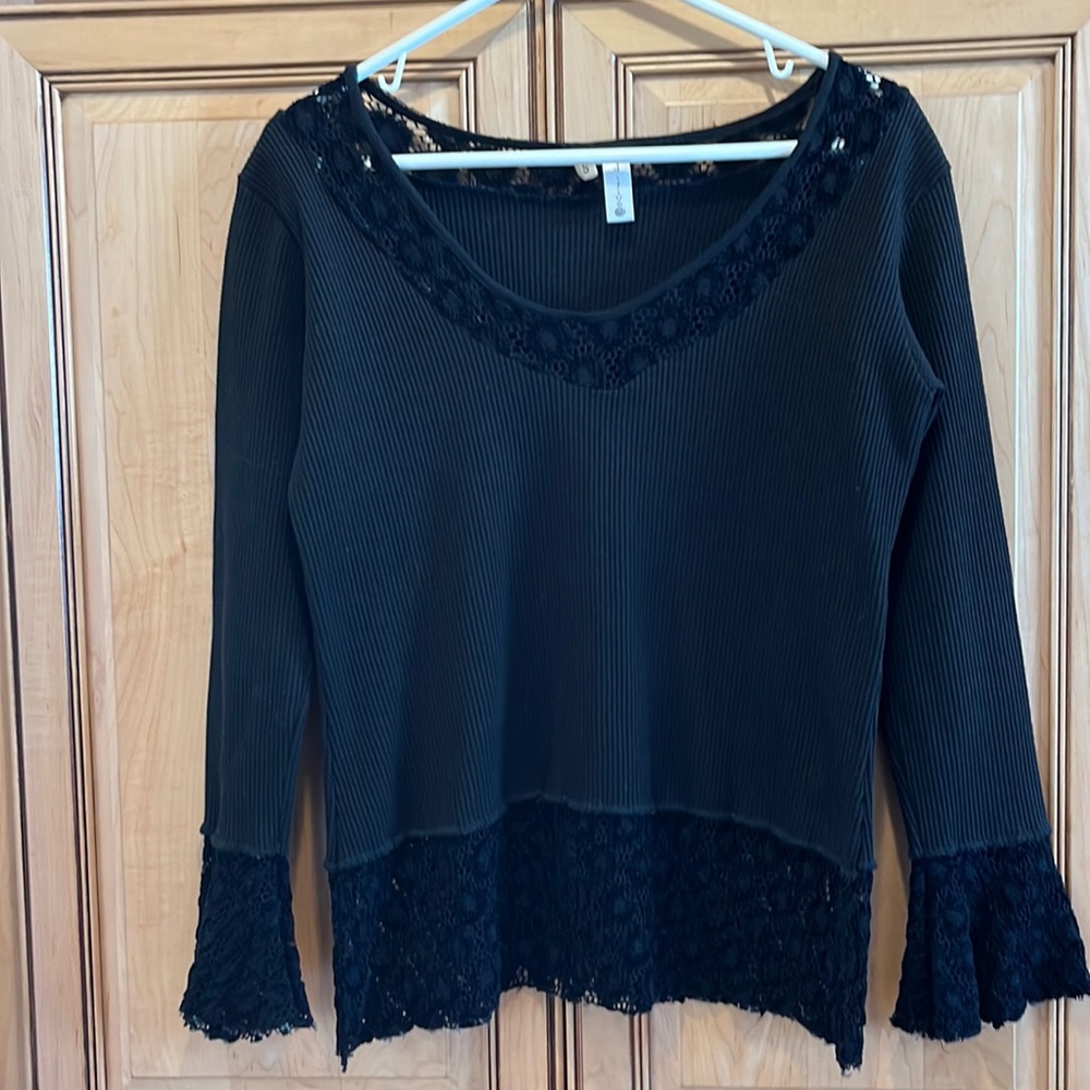 Hand Jive Bell Sleeve Knit Sweater Top